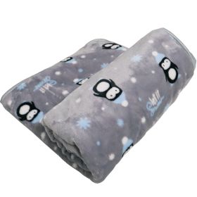 Cartoon Printed Thickening Pet Blanket Flannel Coral