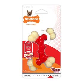 Nylabone Double Bone Power Chew LongLasting Dog Toy Bacon; 1ea-XS-Petite 1 ct