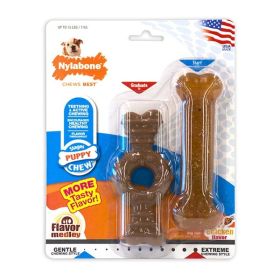 Nylabone Just for Puppies Teething Chew Ring Bone Toy Flavor Medley Chicken Flavor; 1ea-XS-Petite 2 ct