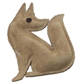 Dura-Fused Leather Dog Toy Fox Brown Small