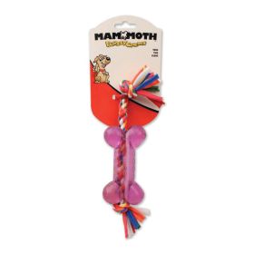 Mammoth Pet Products Cloth Dog Toy Rope w-TPR Bone Rope with Bone Assorted Small