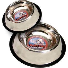 Loving Pets Traditional No-Tip Stainless Steel Dog Bowl Silver 8 Ounces