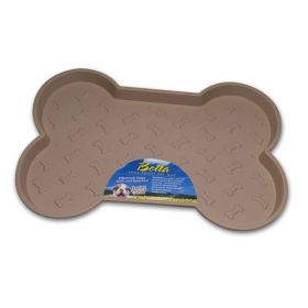 Loving Pets Spill-Proof Bone Shaped Dog Mat Tan Small